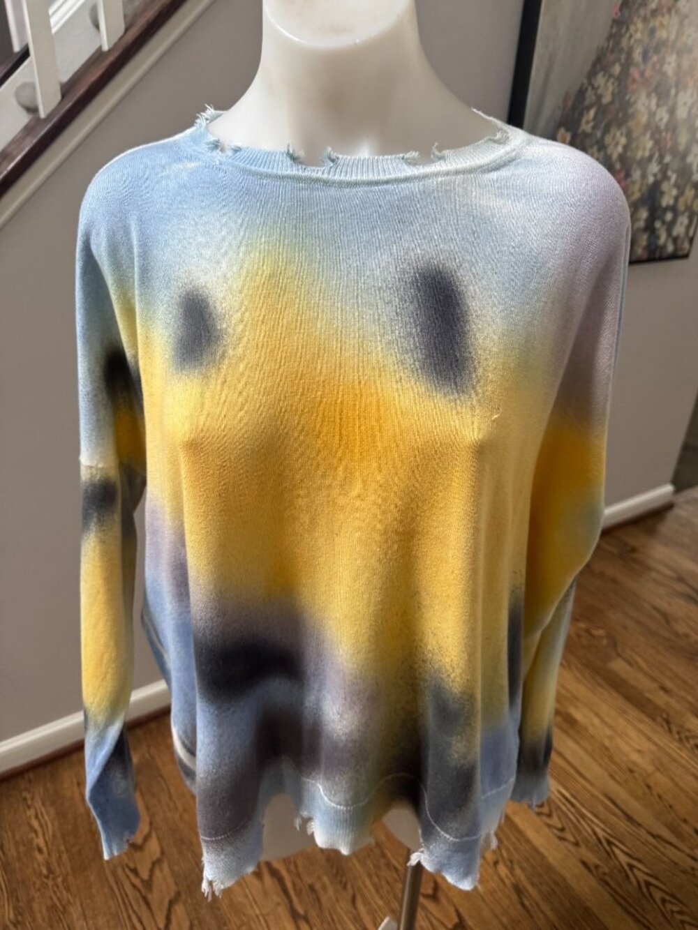 PLANET by Lauren G Pima Cotton Adams Spray Can Sweater Tie Dye